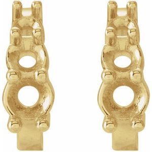 14K Yellow Gold Graduated Hoop Earring Mounting – image 2