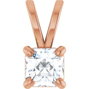 14K Rose Gold 1/4 CT Natural Diamond Pendant