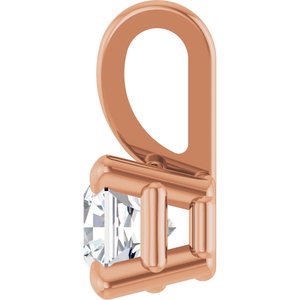 14K Rose Gold 1/4 CT Natural Diamond Pendant