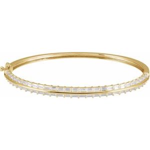 14K Yellow Gold 2 1/6 CTW Lab-Grown Diamond 7" Bangle Bracelet