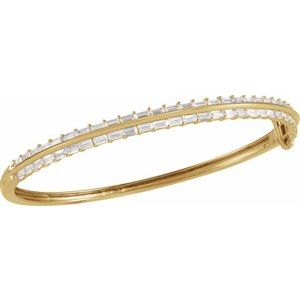 14K Yellow Gold 2 1/6 CTW Lab-Grown Diamond 7" Bangle Bracelet