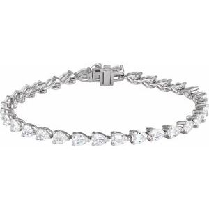 14K White Gold 6 1/2 CTW Lab-Grown Diamond Line 7" Bracelet