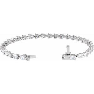 14K White Gold 6 1/2 CTW Lab-Grown Diamond Line 7" Bracelet – image 2