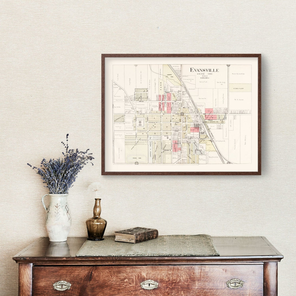 Vintage Map of Evansville, Wisconsin 1917