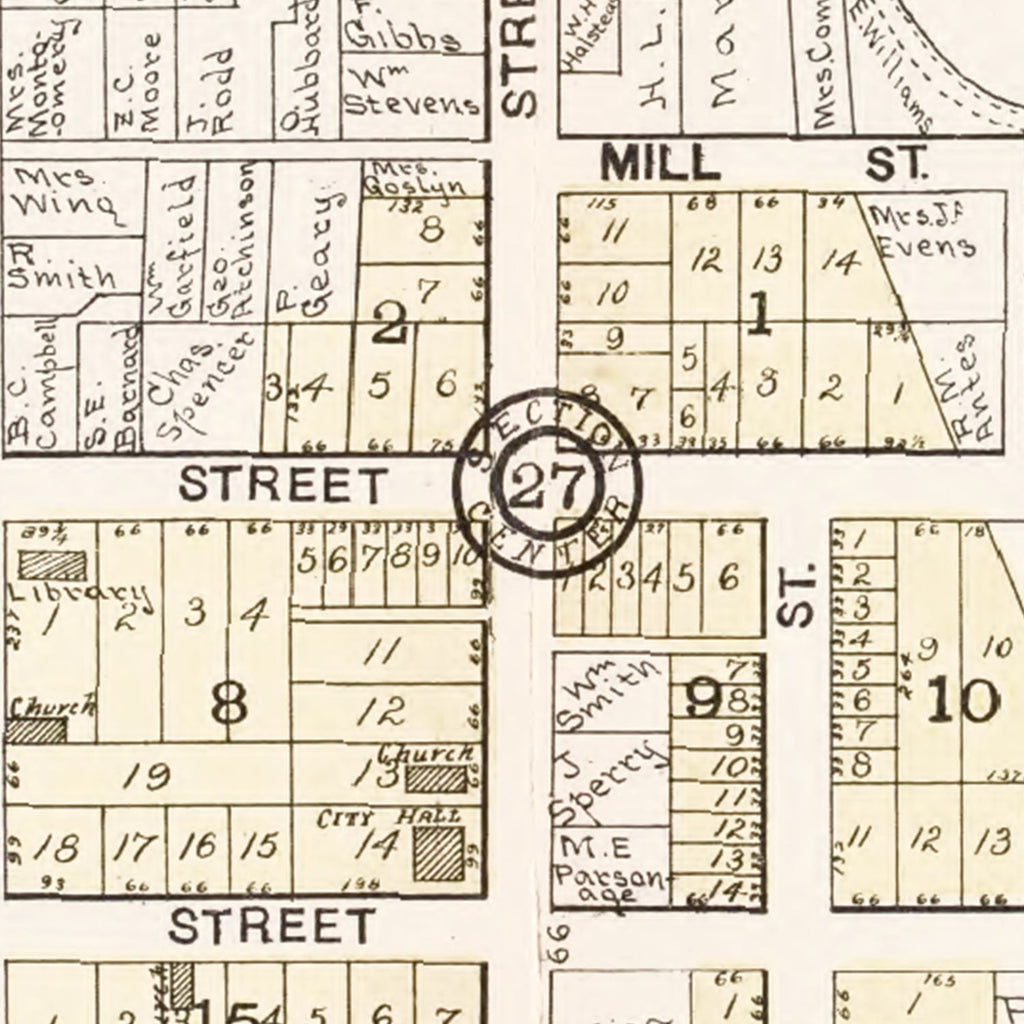 Vintage Map of Evansville, Wisconsin 1917