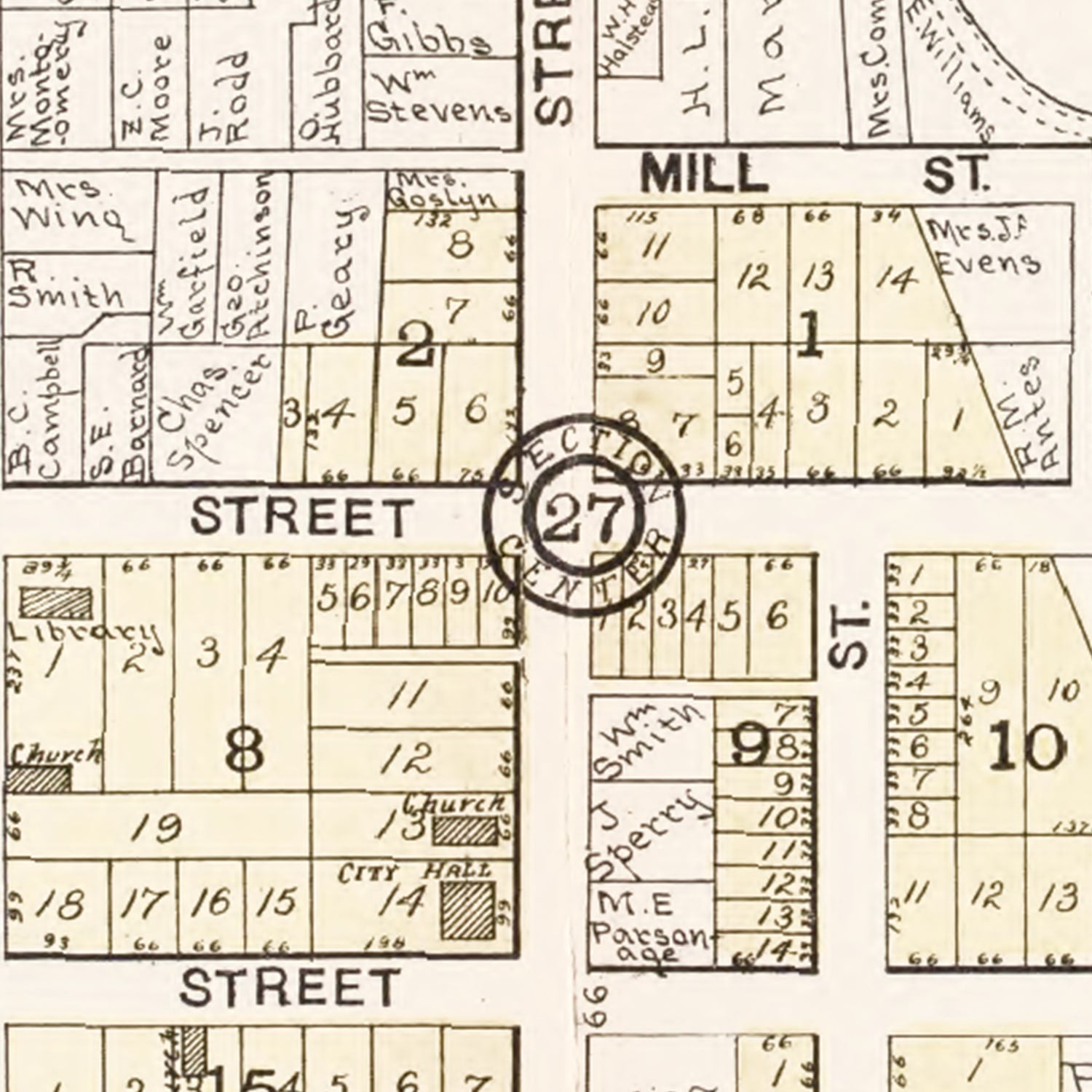 Vintage Map of Evansville, Wisconsin 1917