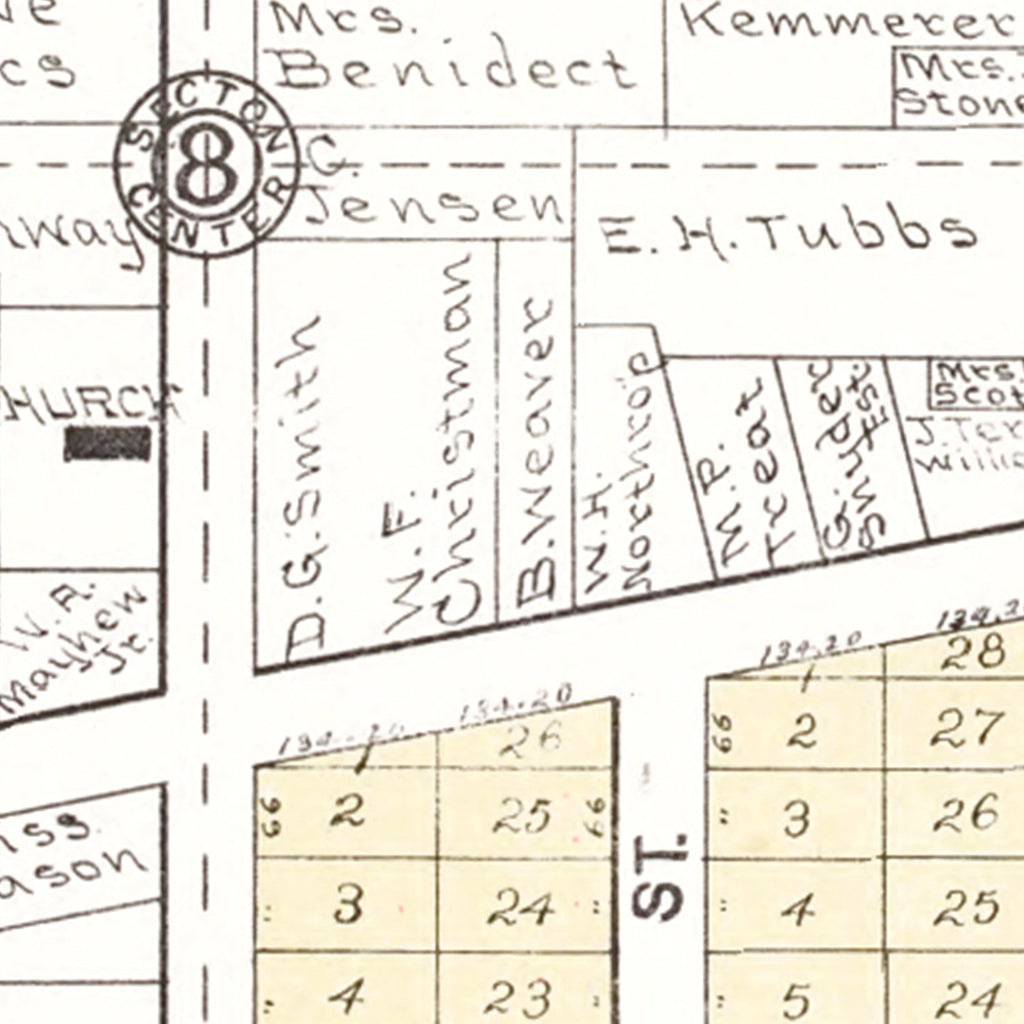 Vintage Map of Clinton, Wisconsin 1917