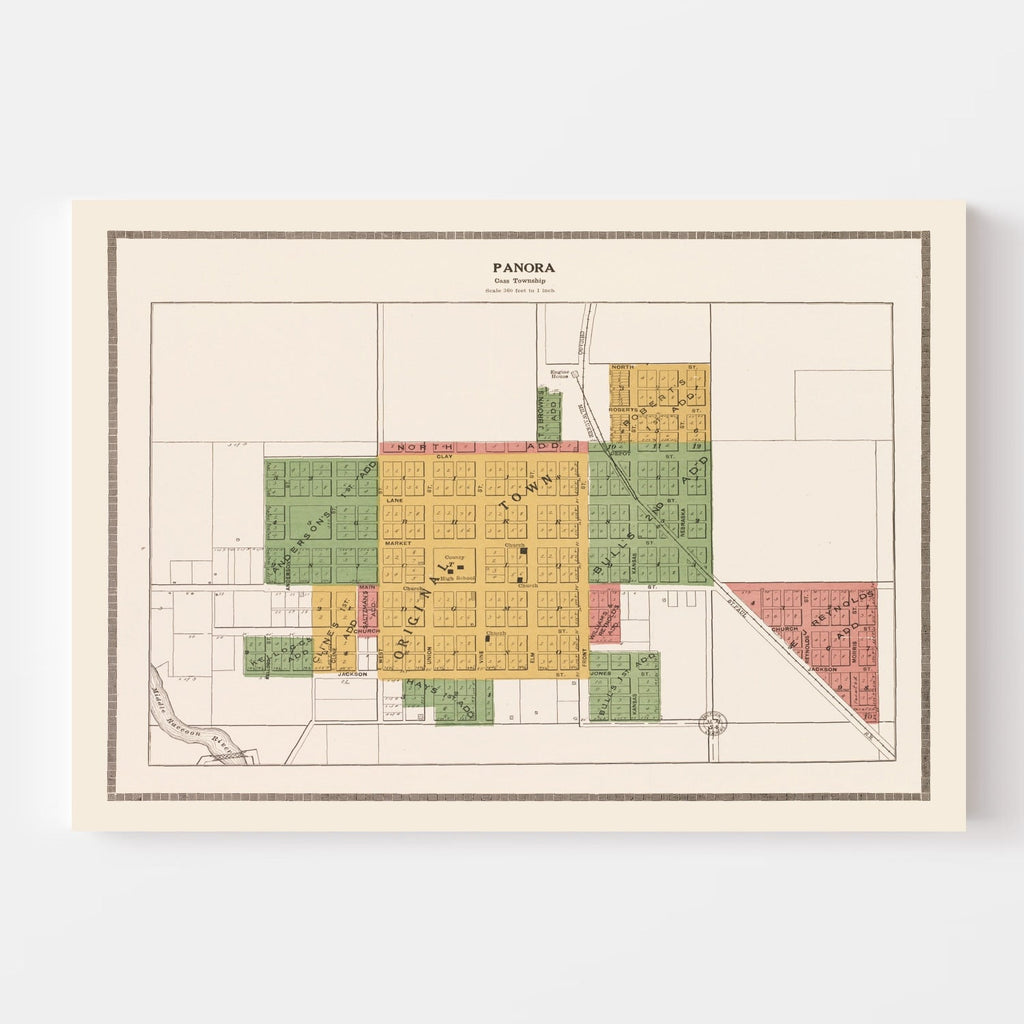 Vintage Map of Panora, Iowa 1917