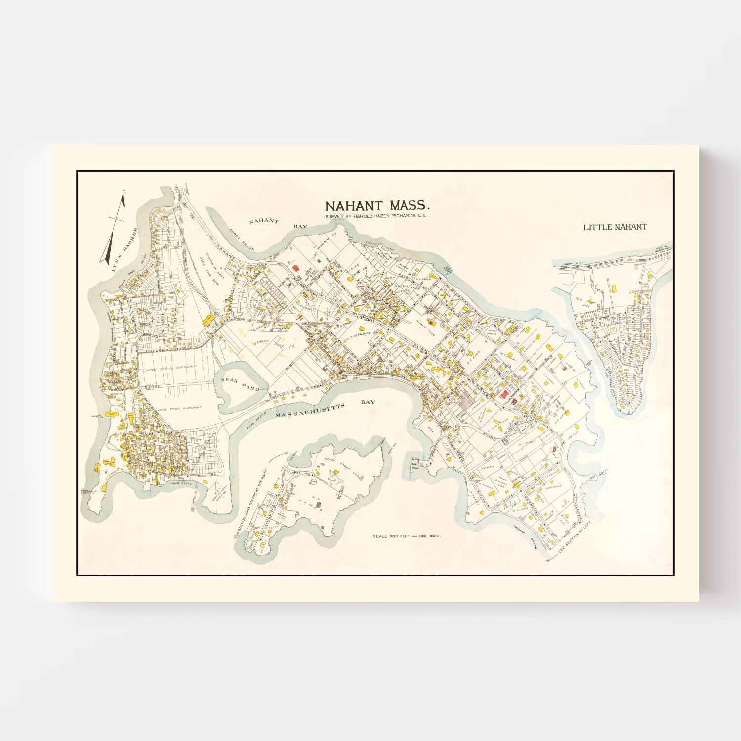 Vintage Map of Nahant, Massachusetts 1924