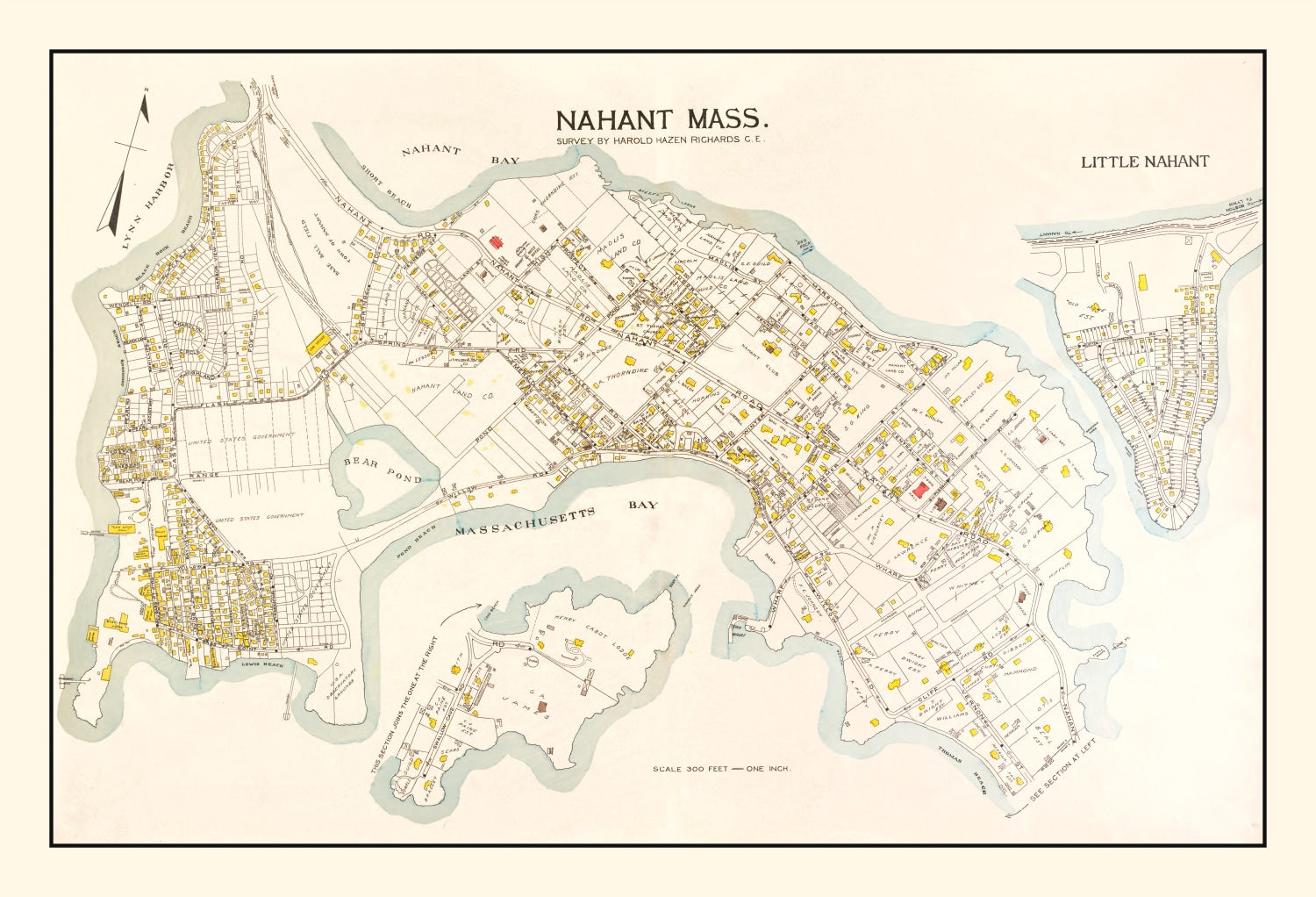 Vintage Map of Nahant, Massachusetts 1924