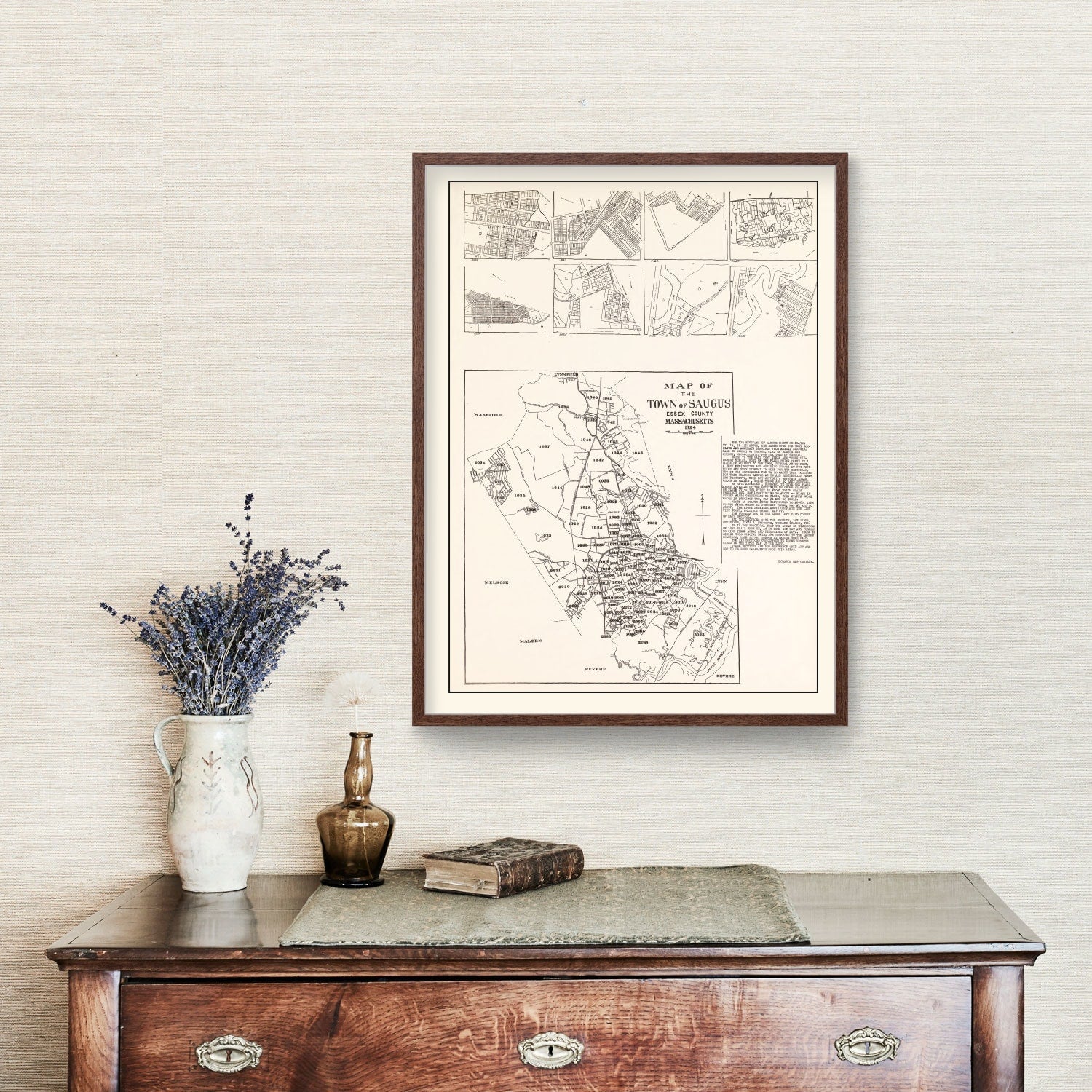 Vintage Map of Saugus, Massachusetts 1924