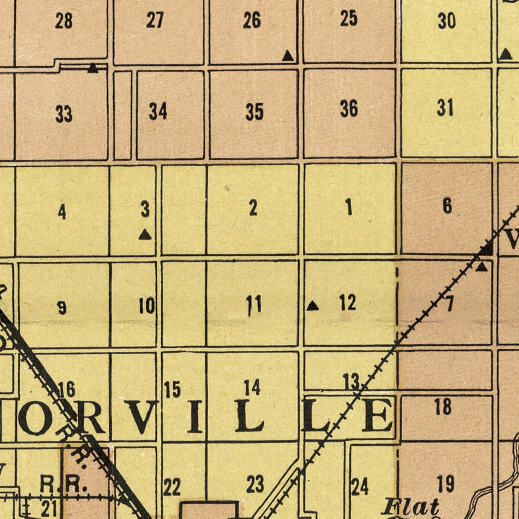 Vintage Map of Christian County, Illinois 1924