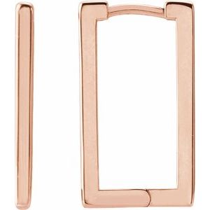 14K Rose Geometric Hinged 20mm Hoop Earrings