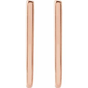 14K Rose Geometric Hinged 20mm Hoop Earrings