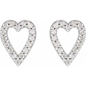 Platinum 1/4 CTW Natural Diamond Heart Earrings – image 2