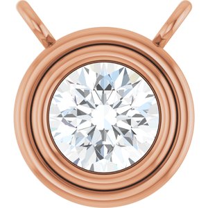14K Rose Gold 1/4 CT Lab-Grown Diamond Bezel Set Necklace Center