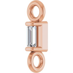 14K Rose Gold .02 CT Natural Diamond Link