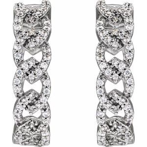 14K White Gold 1/2 CTW Lab-Grown Diamond 19.2 mm Hoop Earrings