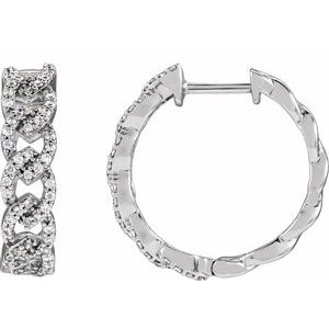 14K White Gold 1/2 CTW Lab-Grown Diamond 19.2 mm Hoop Earrings