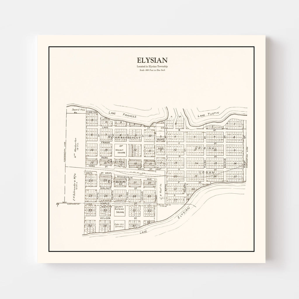 Vintage Map of Elysian, Minnesota 1928