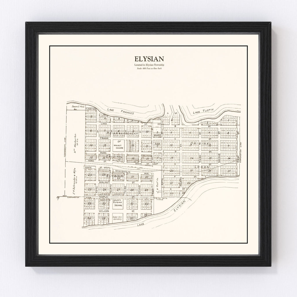 Vintage Map of Elysian, Minnesota 1928