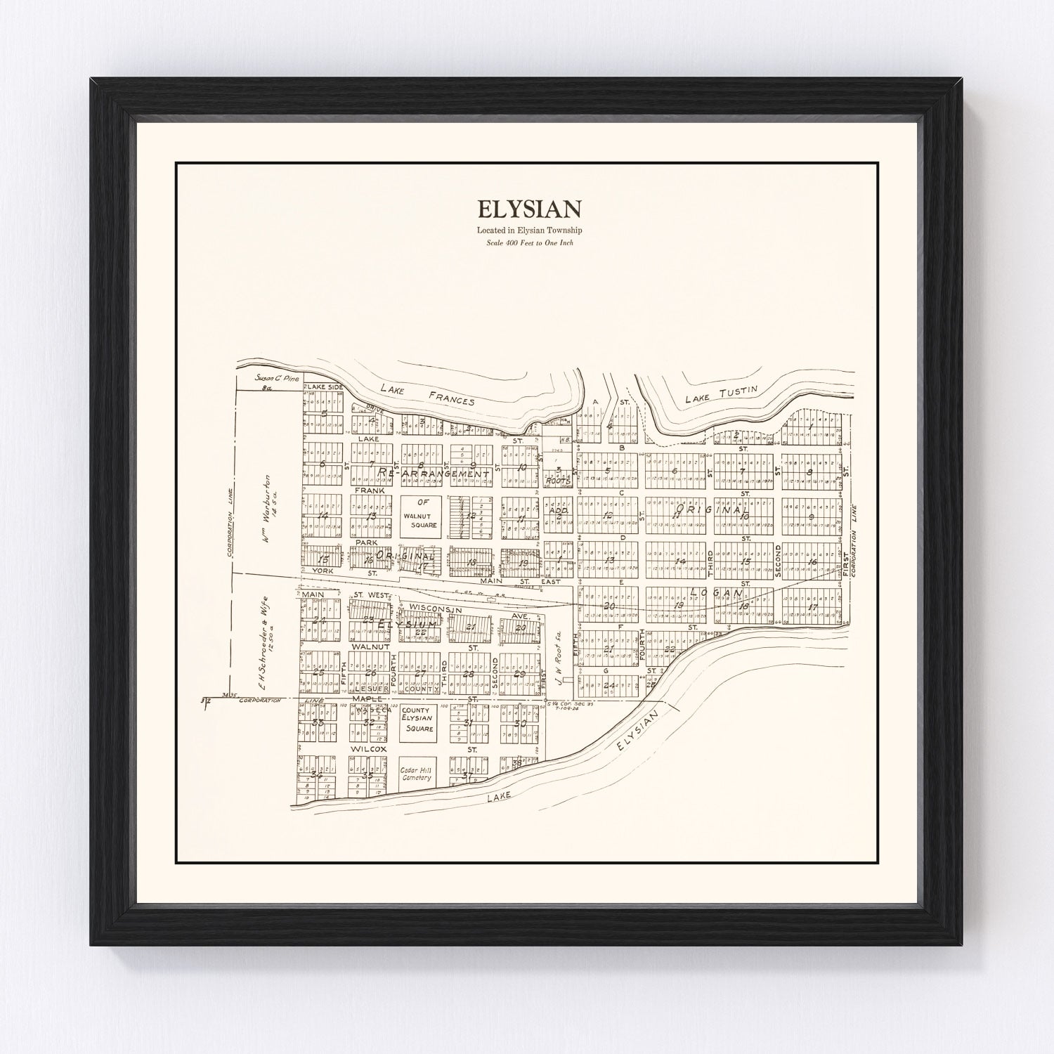 Vintage Map of Elysian, Minnesota 1928