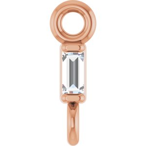 14K Rose Gold .02 CT Natural Diamond Link