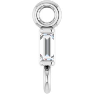 14K White Gold .02 CT Natural Diamond Link