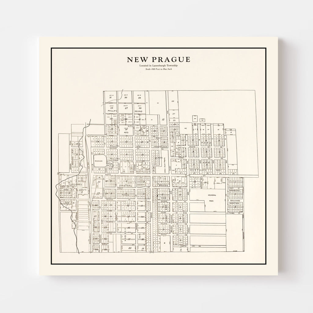 Vintage Map of New Prague, Minnesota 1928