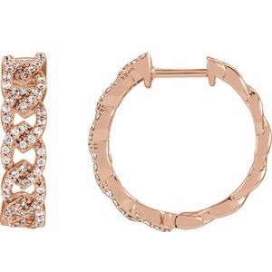 14K Rose Gold 1/2 CTW Lab-Grown Diamond 19.2 mm Hoop Earrings