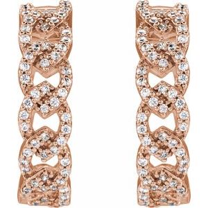 14K Rose Gold 1/2 CTW Lab-Grown Diamond 19.2 mm Hoop Earrings