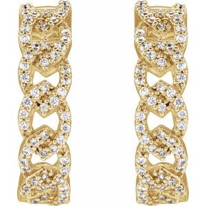 14K Yellow Gold 1/2 CTW Lab-Grown Diamond 19.2 mm Hoop Earrings – image 2