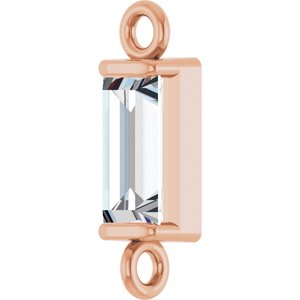 14K Rose Gold 1/4 CT Natural Diamond Link