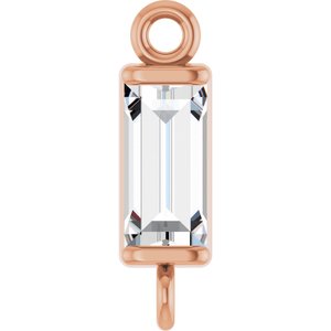 14K Rose Gold Lab-Grown Moissanite Link