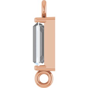14K Rose Gold Lab-Grown Moissanite Link