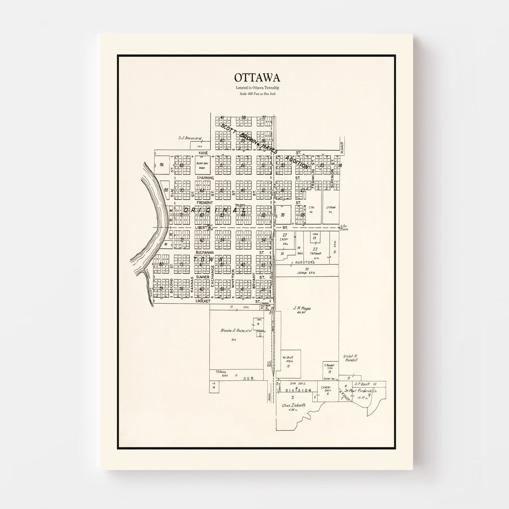 Vintage Map of Ottawa, Minnesota 1928