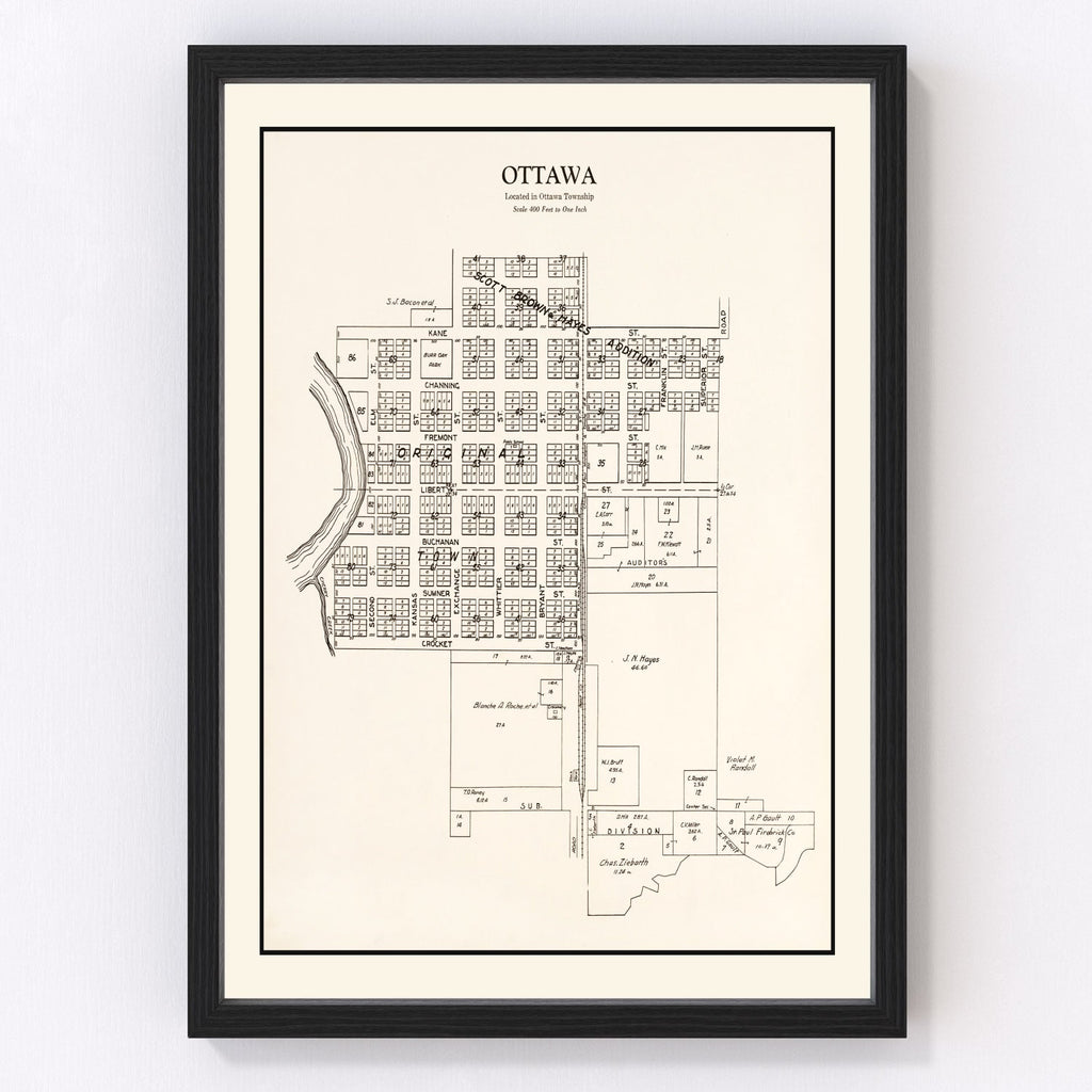 Vintage Map of Ottawa, Minnesota 1928