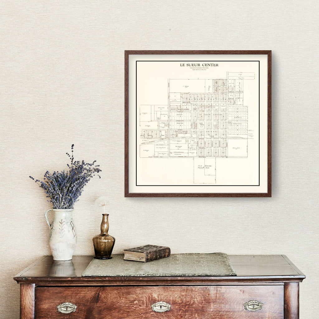Vintage Map of Le Sueur Center, Minnesota 1928