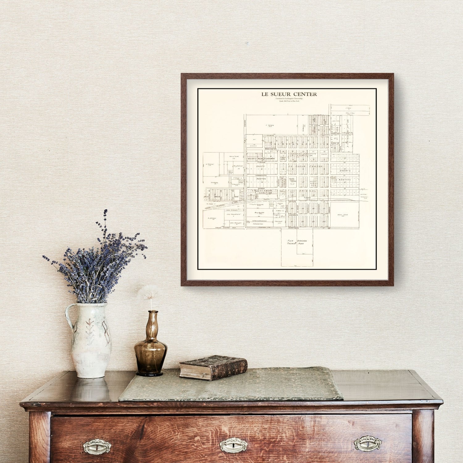 Vintage Map of Le Sueur Center, Minnesota 1928