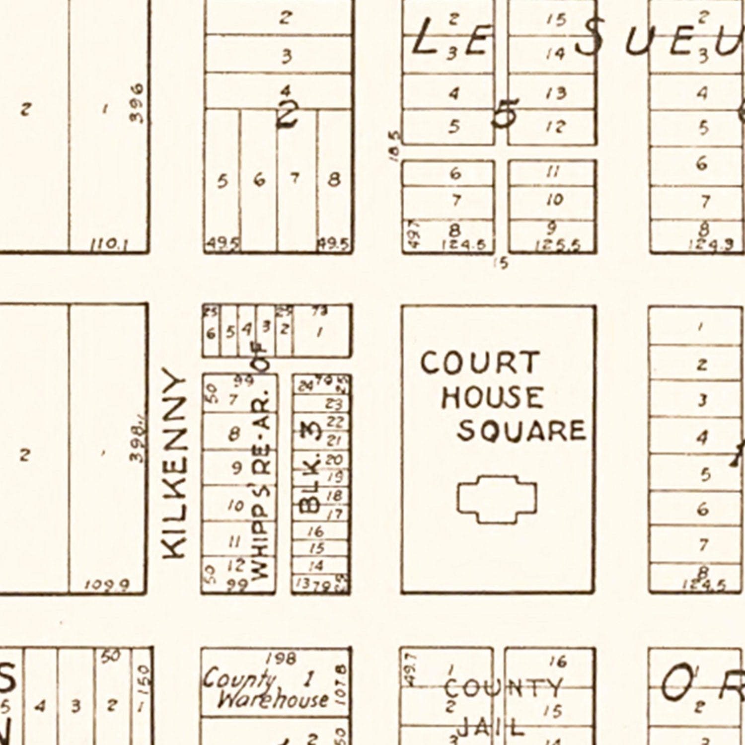 Vintage Map of Le Sueur Center, Minnesota 1928