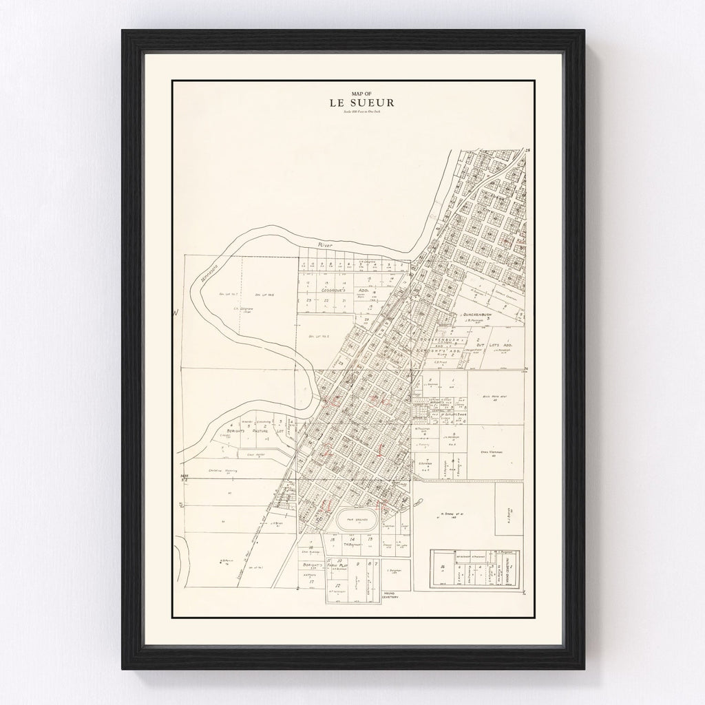 Vintage Map of Le Sueur, Minnesota 1928