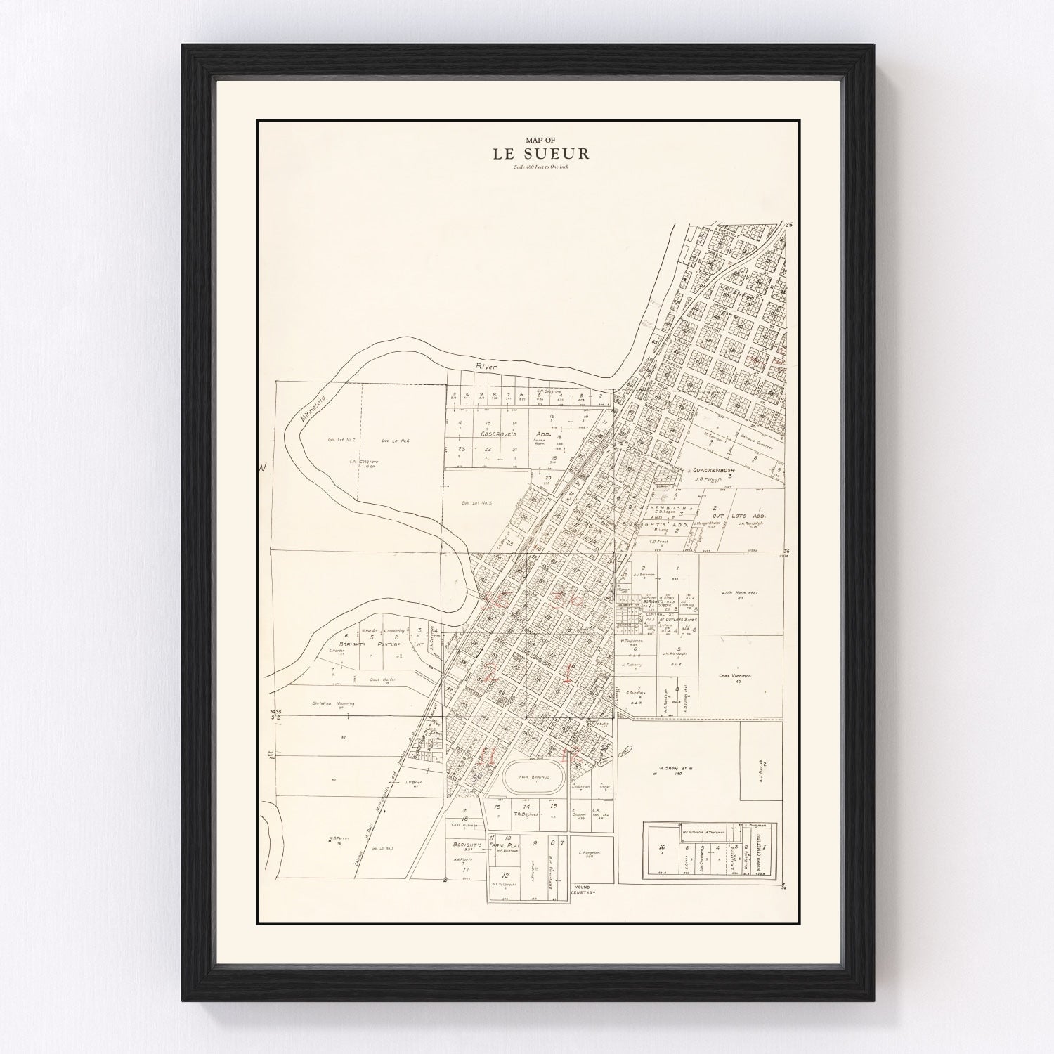 Vintage Map of Le Sueur, Minnesota 1928