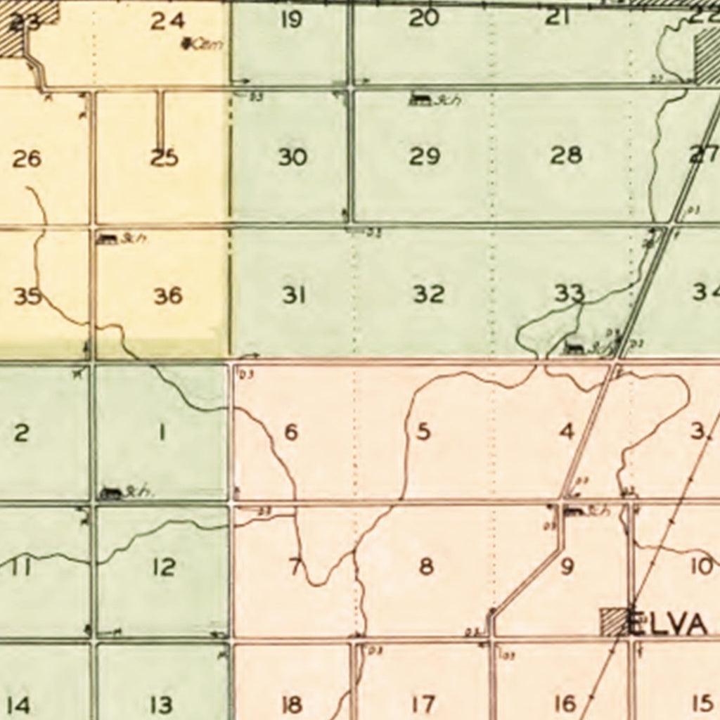 Vintage Map of De Kalb County, Illinois 1929