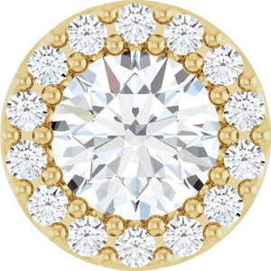 14K Yellow Gold 1/2 CTW Natural Diamond Halo-Style Pendant