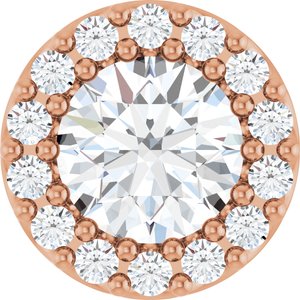 14K Rose 1/2 CTW Natural Diamond Halo-Style Pendant