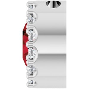 14K White Gold Natural Mozambique Garnet & 1/10 CTW Natural Diamond Halo-Style Pendant