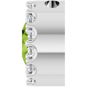 Platinum Natural Peridot & 1/10 CTW Natural Diamond Halo-Style Pendant