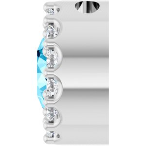 14K White Gold Natural Aquamarine & 1/10 CTW Natural Diamond Halo-Style Pendant