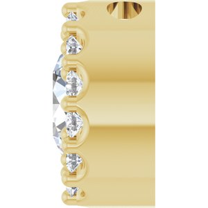 14K Yellow Natural White Sapphire & 1/10 CTW Natural Diamond Halo-Style Pendant