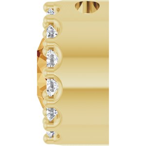 14K Yellow Gold Natural Citrine & 1/10 CTW Natural Diamond Halo-Style Pendant